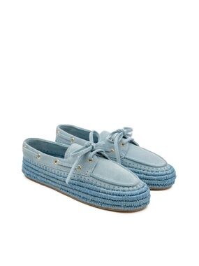 $355! PENELOPE SUEDE SKY MOCASÍN 100% leather loafer SZ EU 40 /US 9-9.5 NWOB